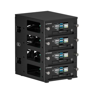 Desktop Cluster Enclosure – 4× RPi, 4× 2,5″ SSD’s + Ethernet-switch