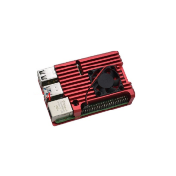 Raspberry Pi 4 Aluminium Koeling Actieve Heatsink met 1 ventilator - Rood