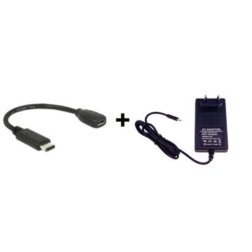 Micro USB naar USB-C Converter + 3A Micro USB Voedingsadapter