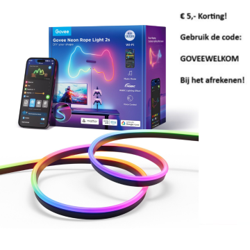Govee Neon Rope Light 2s Black (4m)