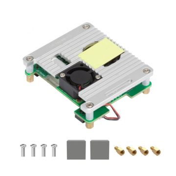 PoE+ HAT voor Raspberry Pi 5 | POE met actieve koeling en aluminium heatsink