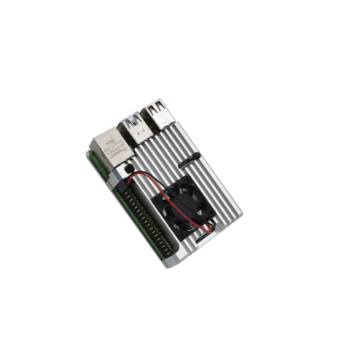 Raspberry Pi 4 Aluminium Koeling Actieve Heatsink met 1 ventilator - Zilver