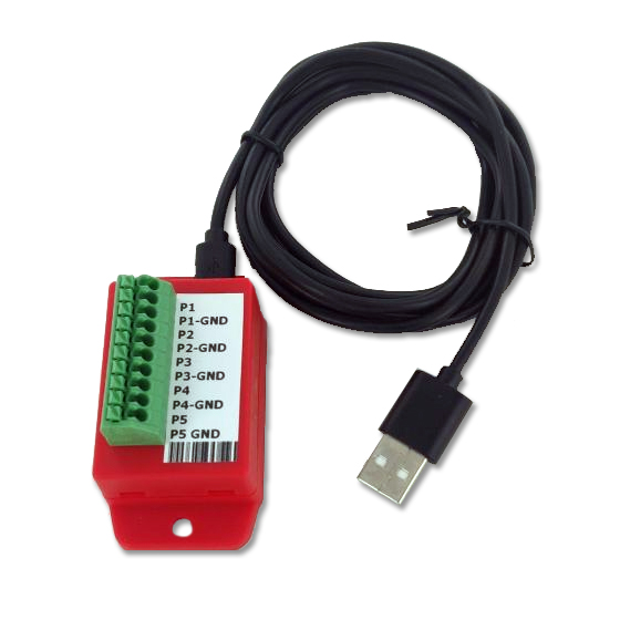 5-kanaals S0 Pulse Meter met USB voor Domoticz en Home Assistant