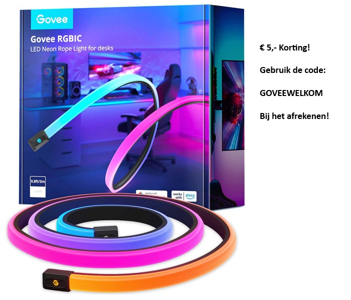 Govee RGBIC LED Neon Rope Light for desks (3m)