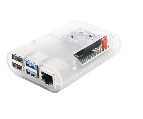 Ovale Behuizing met Ventilator voor Raspberry PI 4B - Transparant (❌Kan nageleverd worden)