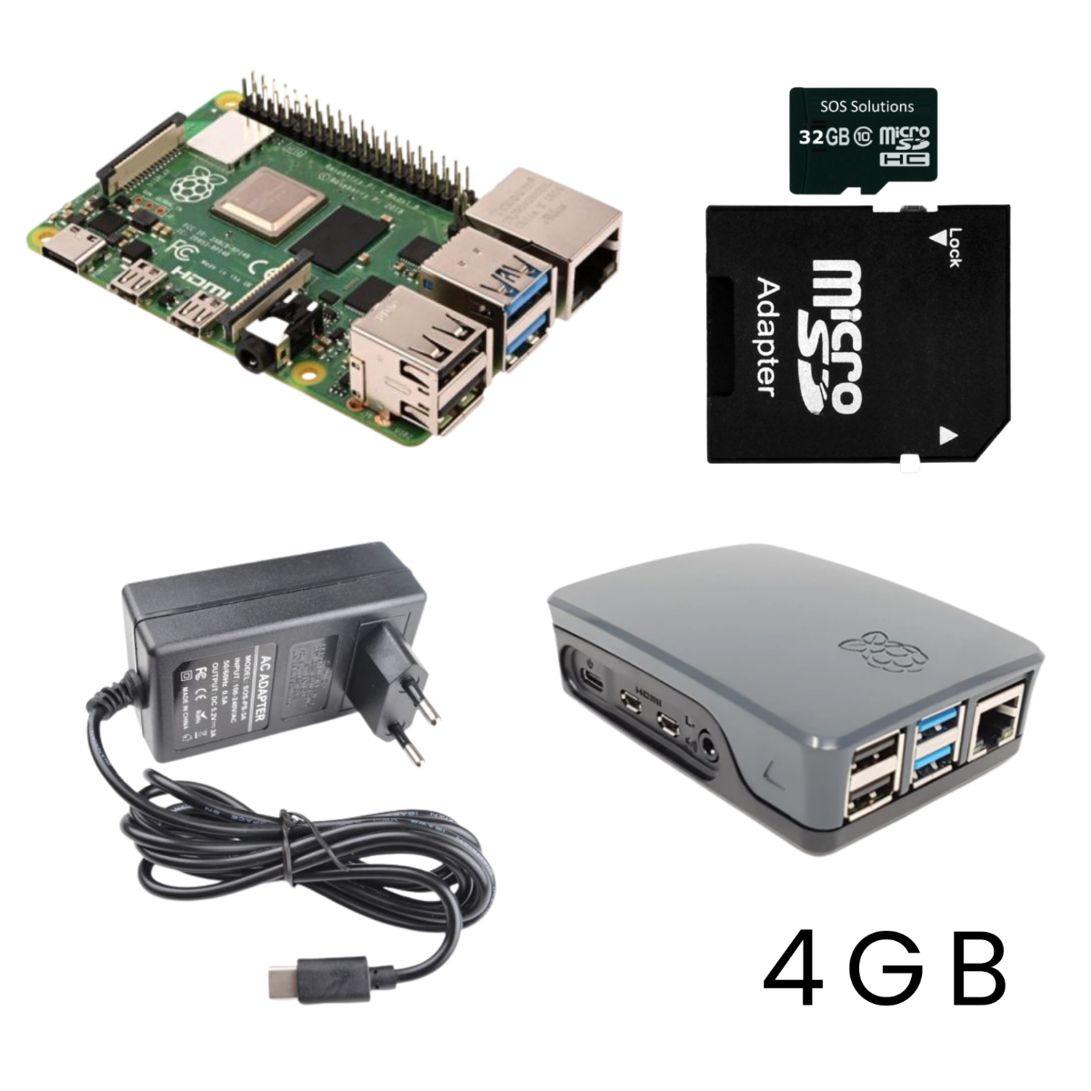 Raspberry Pi 4 Model B / 4GB Starter Kit compleet