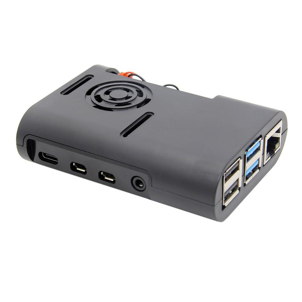 Ovale Behuizing met Ventilator voor Raspberry PI 4B - Zwart (Nog maar 3 op voorraad)