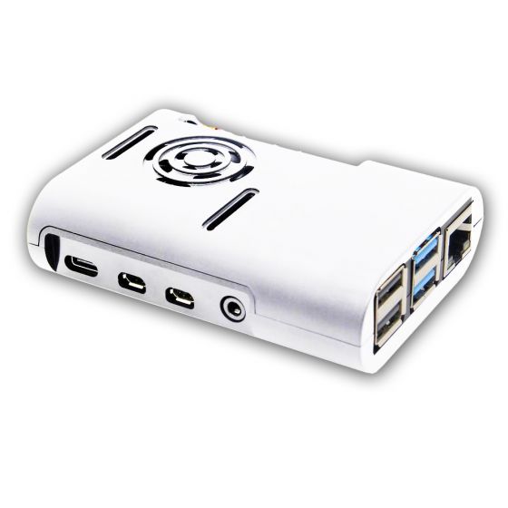 Ovale Behuizing met Ventilator voor Raspberry PI 4B - Wit (❌Kan nageleverd worden)