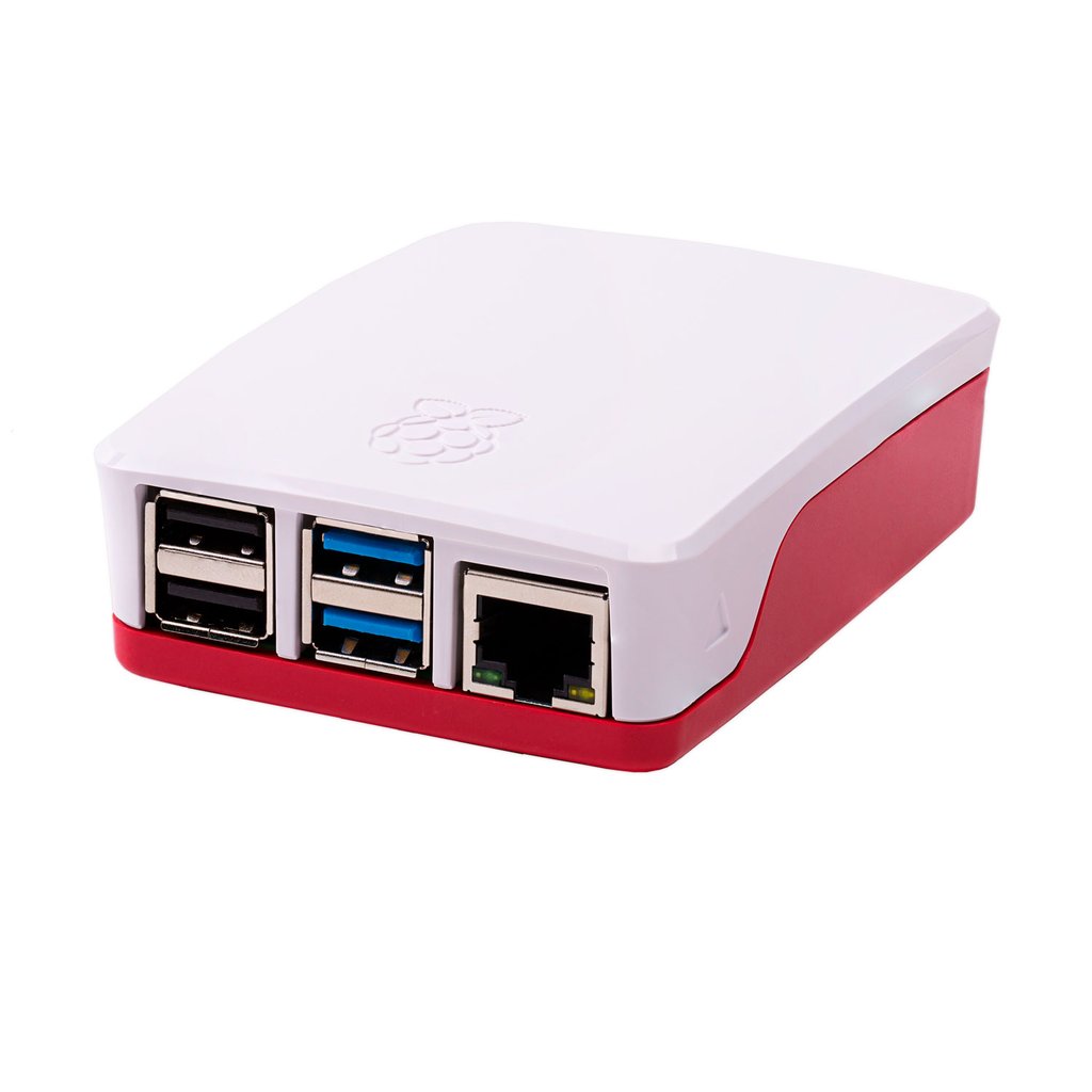 Originele Raspberry Pi 4B Behuizing - Rood / Wit (     ✅ Op voorraad )