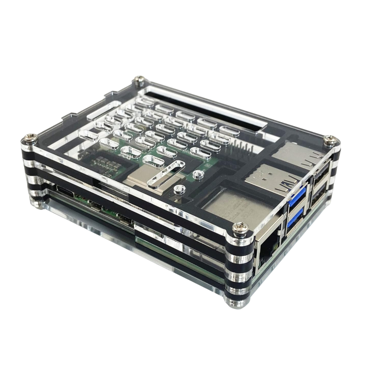 Raspberry PI 5B Laagjes Behuizing - Zwart