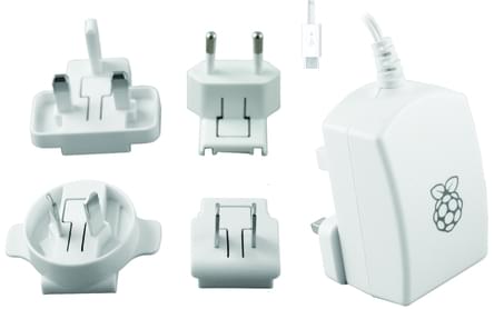 Originele Raspberry Pi 2.5A voeding Wit (❌Kan nageleverd worden)