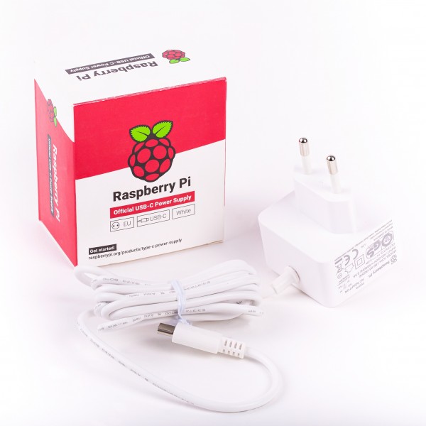 Originele Raspberry Pi USB-C 3A voeding Wit (❌Kan nageleverd worden)
