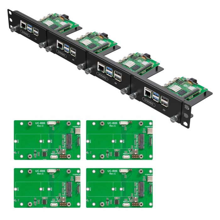 Raspberry Pi Rack Basic 1U – Professionele rackoplossing voor Pi 5 + NVMe