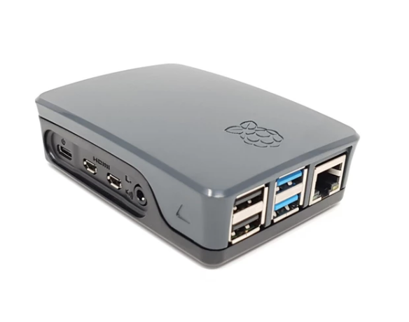 Originele Raspberry Pi 4B Behuizing - Zwart / Grijs (❌Kan nageleverd worden)