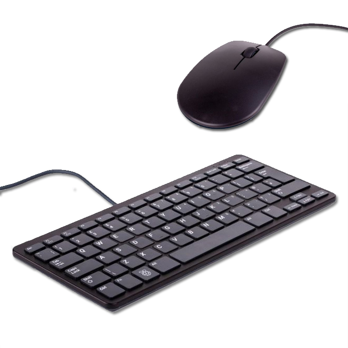 Officiële Raspberry Pi Toetsenbord & Muis Zwart/Grijs (❌Kan nageleverd worden)