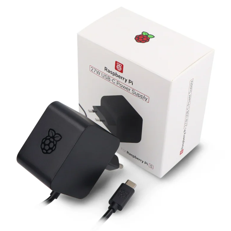 Originele Raspberry Pi 5 Voeding USB-C 27W EU - Zwart (❌Kan nageleverd worden)