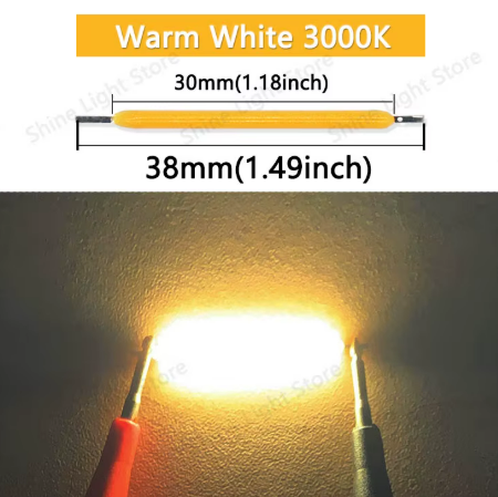 Noodle 'Noods' LED Filament 3V 38mm COB Warm Wit 3000K